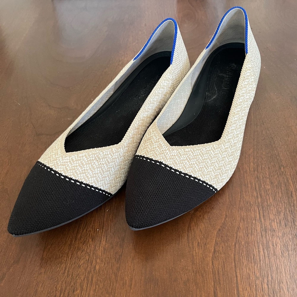 Rothy’s The Point Herringbone Captoe flats
